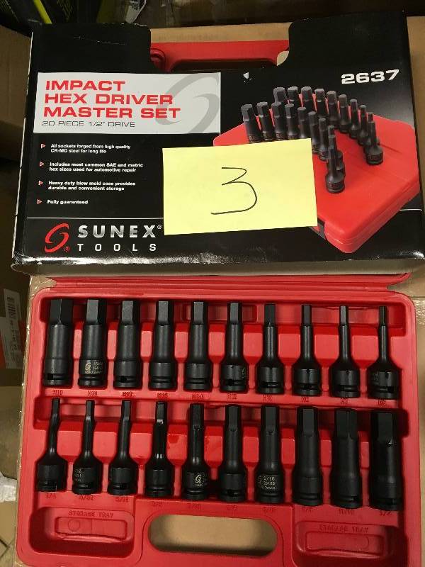 Sunex 20pc. 12in.Drive Impact Hex Driver Set New