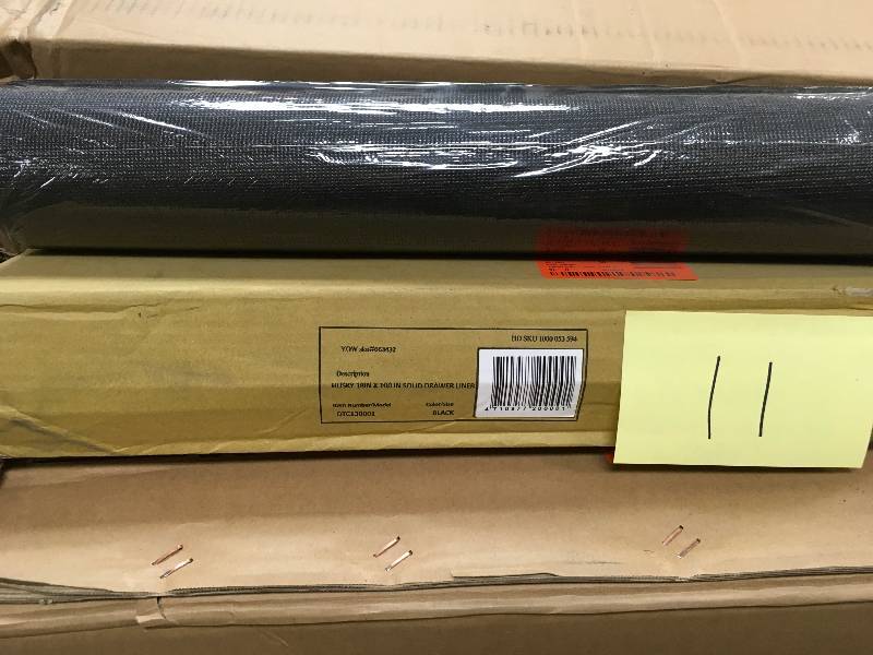 Husky 18 in. x 100 in. Premium Solid Drawer Liner, Black  New