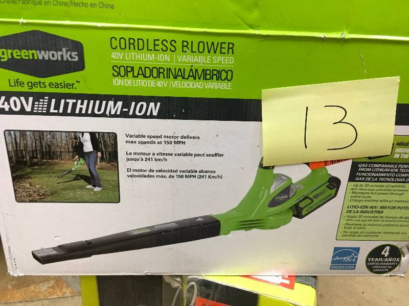 Greenworks 40V G MAX Cordless Lithium-Ion Variable -Speed Handheld Blower  New