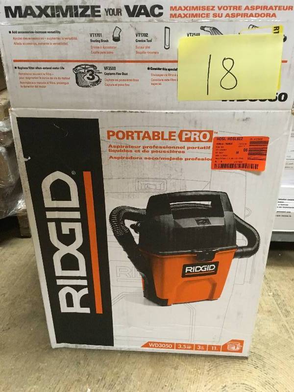 Ridgid 3-Gal WetDry Vacuum not used