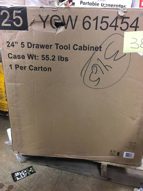 Husky 24 5 Drawer Tool Cabinet, Black  New