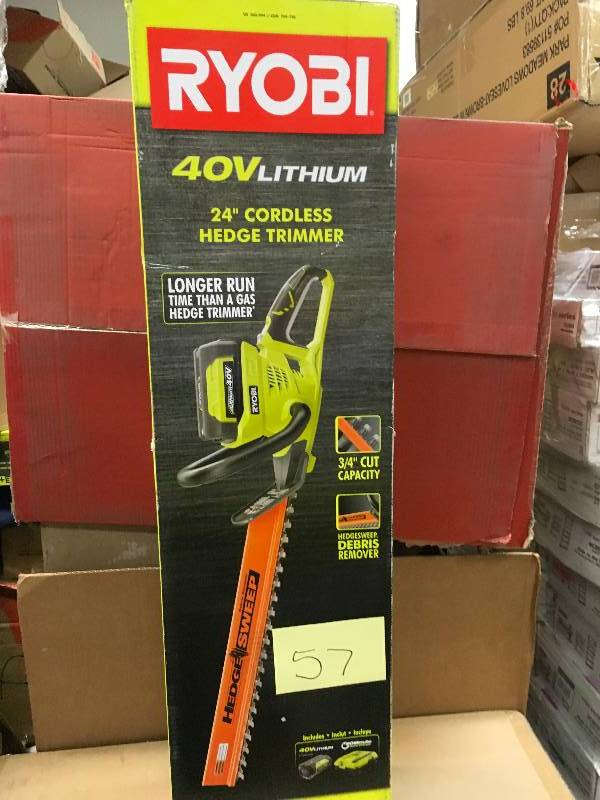 Ryobi 40-Volt Cordless 24 Hedge Trimmer, Incudes Battery and Charger  New