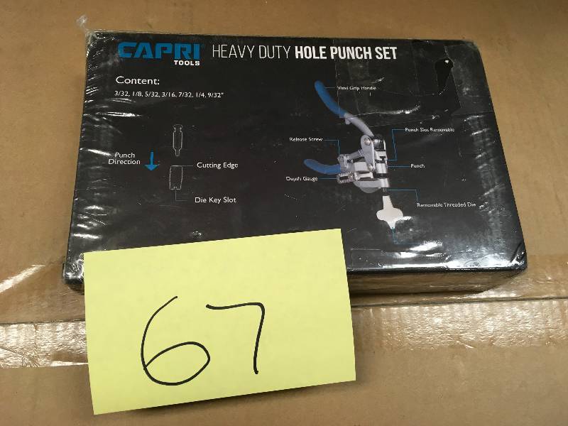 Capri tools Metal Hole Punch Set with Puncher, 16 Piece  New