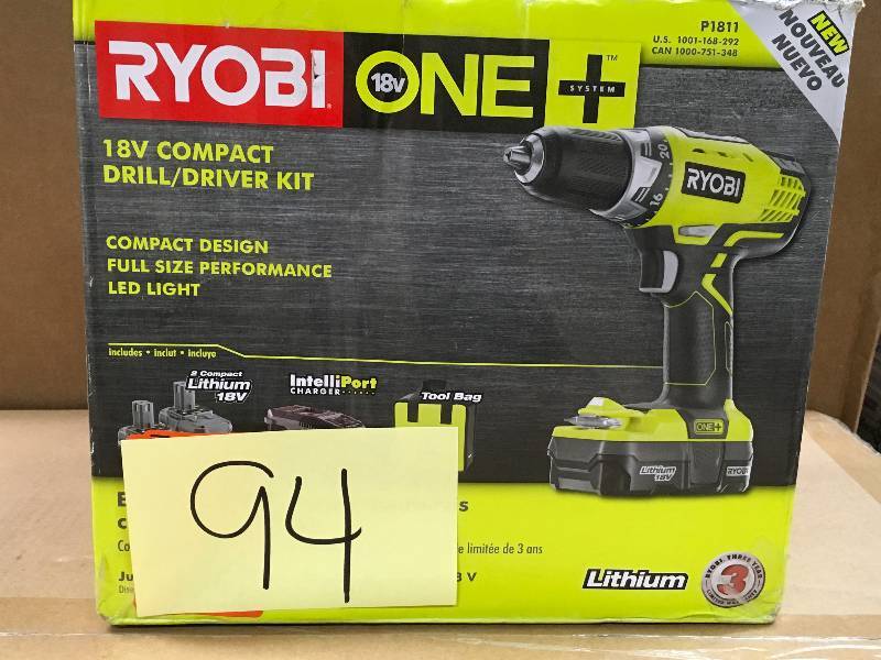 Ryobi ONE18V Compact DrillDriver Kit used in like new condition