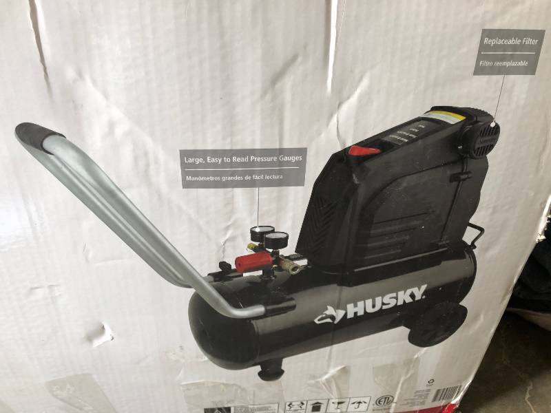 Husky 8 Gal. Oil Free Air Compressor in working conditions
