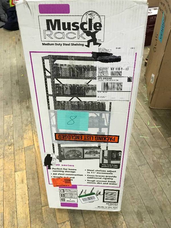 Edsal Steel 7 Shelf Shelving Unit, 750 lbs. Capacity, 30 W x 60 H x 12 D Not Used