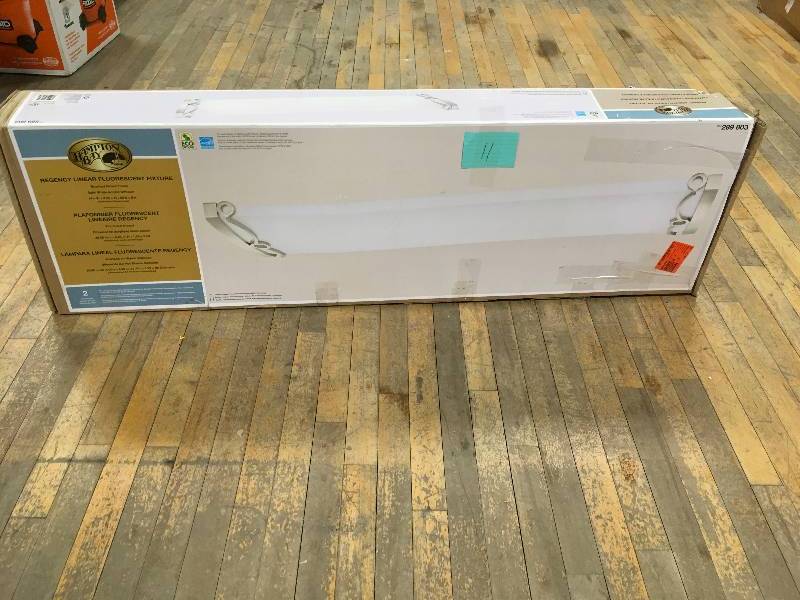 Hampton Bay Regency 4 Light Brushed Nickel T8 Fluorescent Ceiling Light Not Used