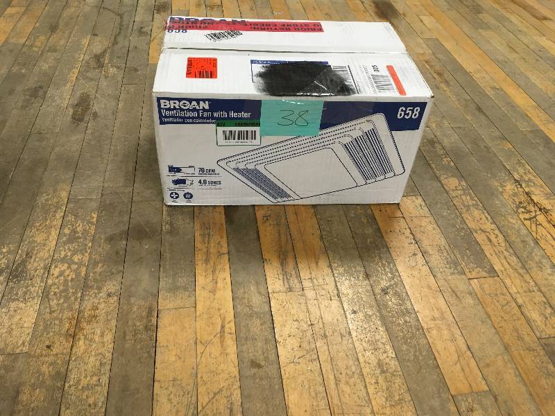 Broan NuTone Bathroom Fan 14-14 L x 8-14 W, with Heater 120 Volts open box not used