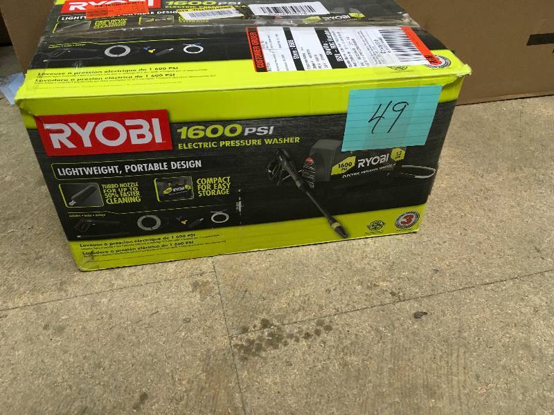 Ryobi 1600PSI Portable Elctric Pressure Washer not used in good working condition