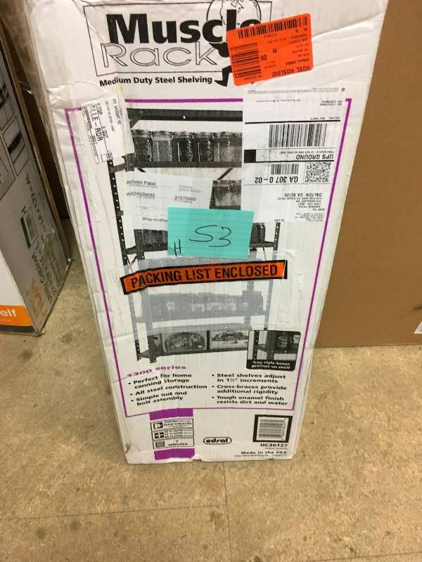 Edsal Steel 7 Shelf Shelving Unit, 750 lbs. Capacity, 30 W x 60 H x 12 D not used