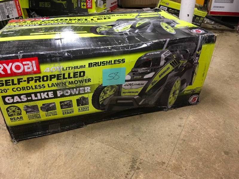 Ryobi 20 in. 40V Lithium-Ion Brushless Self Propelled Cordless Lawn Mower in like new condition