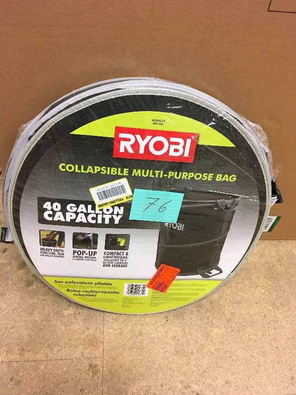 Ryobi 40 Gallon Collapsible Multi-Purpose Bag new