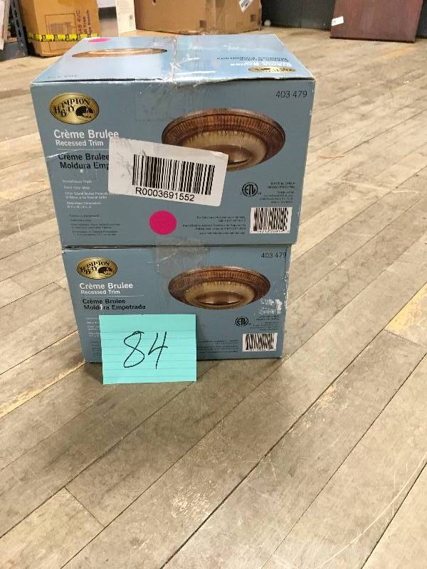 Hampton Bay 6 Kendallwood Crme Brulee Recessed Can Trim- Lot of 2 new