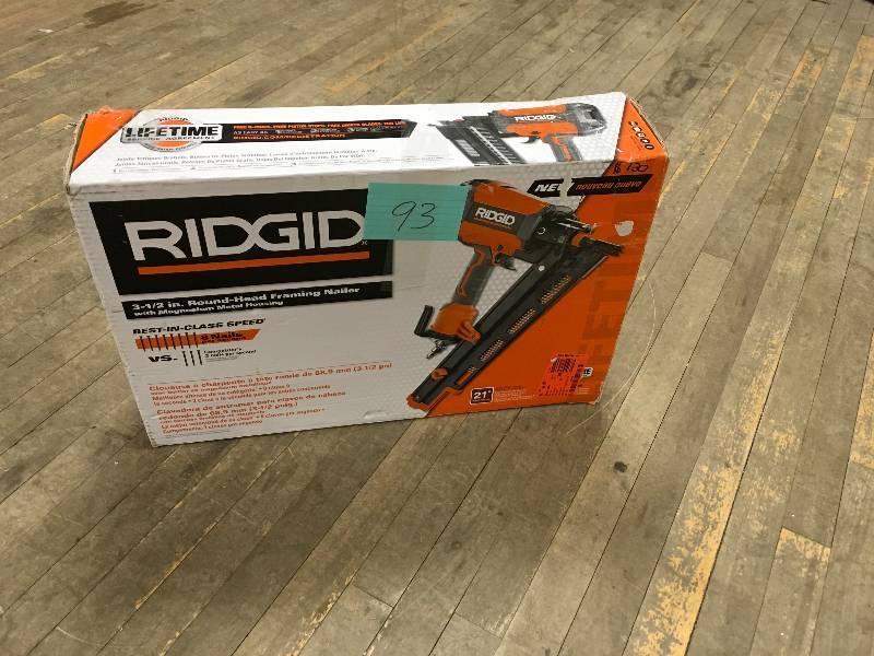 Ridgid 3-12 in. Round Head Framing Nailer in like new condition