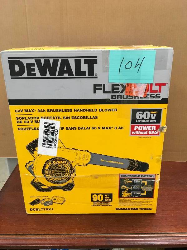 DeWalt 60VMAX  3Ah Brushless Cordless Handheld Blower in like new condition