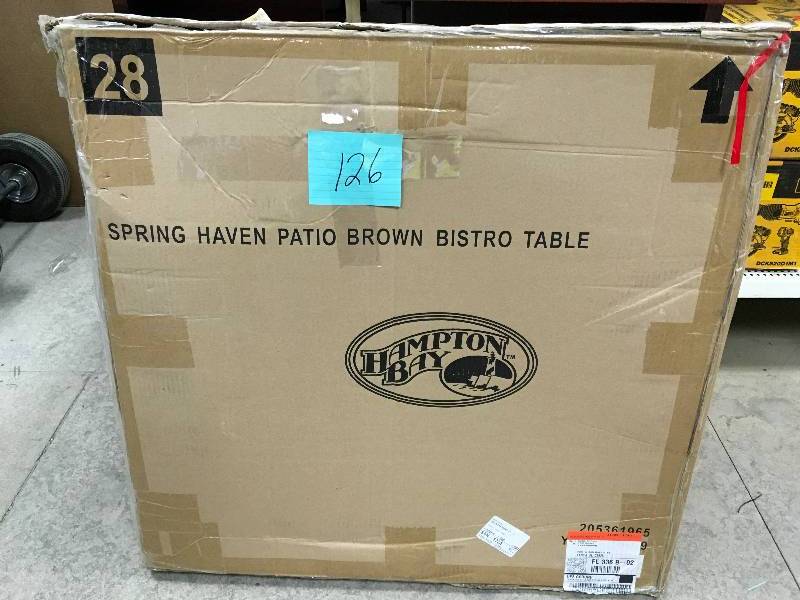 Hampton Bay Spring Haven Brown All-Weather Wicker Outdoor Patio Bistro Table not used
