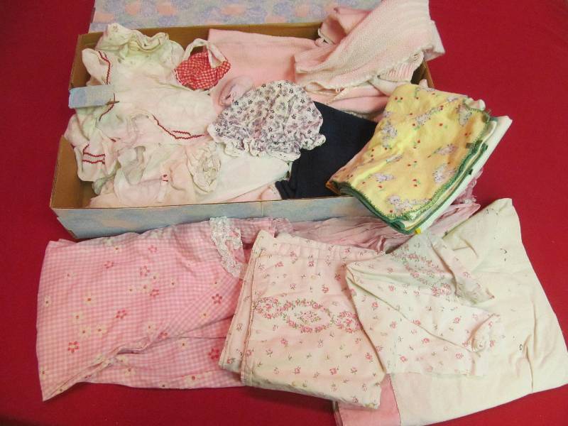 lot 37 image: vintage baby girl cloth items