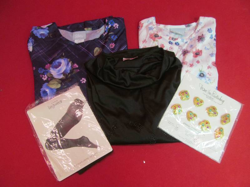 lot 181 image: blouses, button covers, nylons