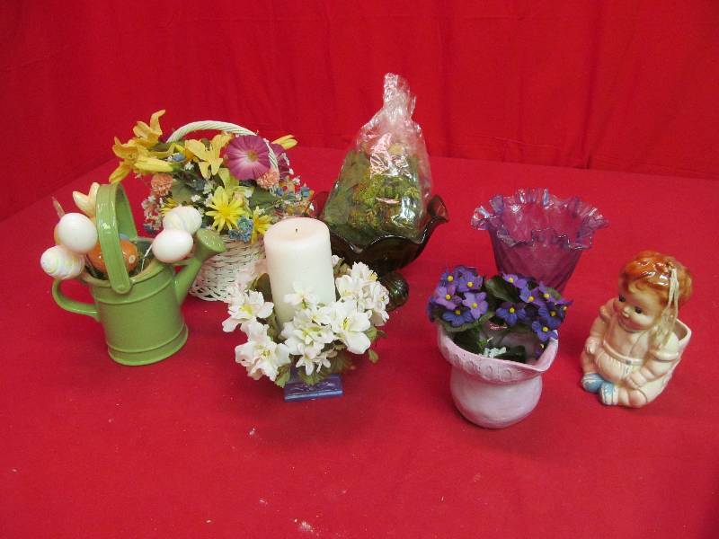 lot 218 image: flower arrangements