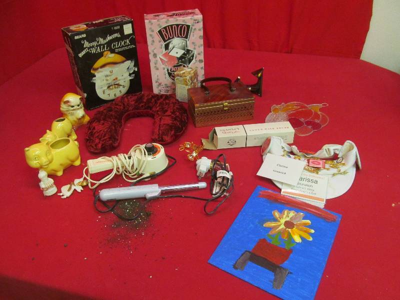lot 263 image: vintage massager, vintage hair brush