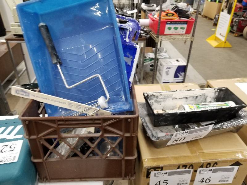 lot 80 image: Paint Supplies - Rollers, Pans, Caulk, Tape