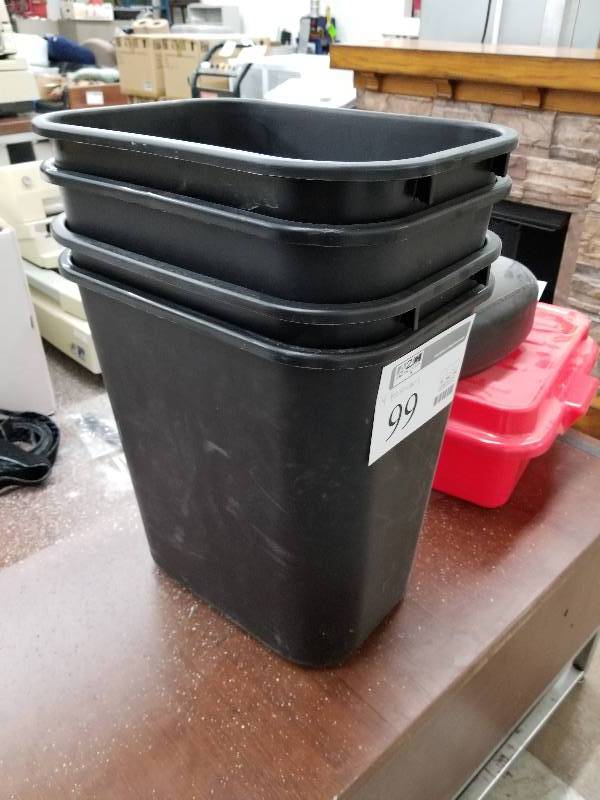 lot 99 image: Lot of (4) Plastic Trash Cans