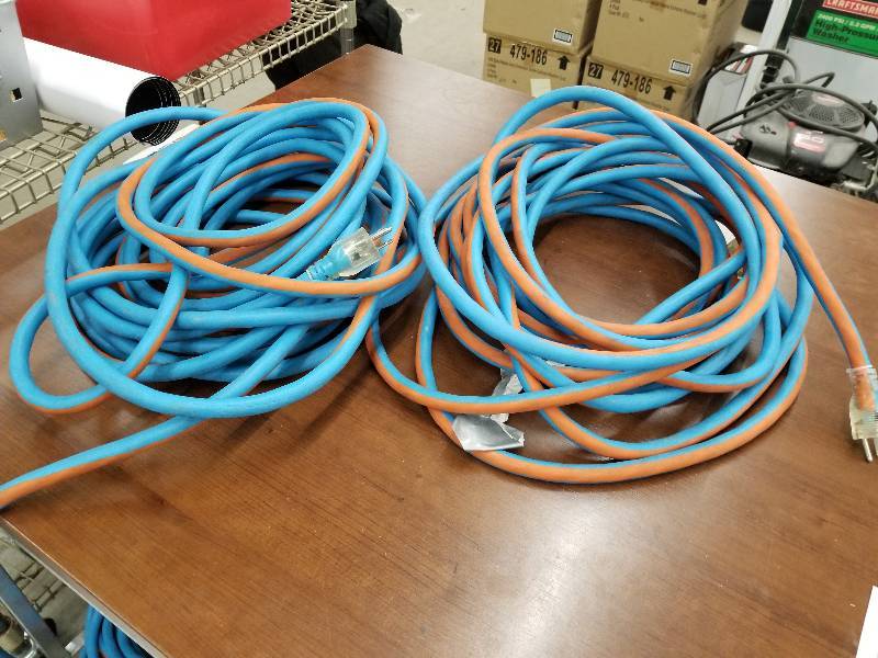 lot 43 image: Lot of (2) Heavy Duty 50ft. Extension Cords