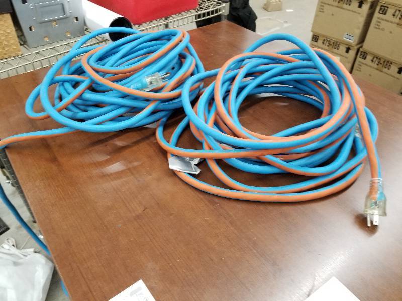 lot 44 image: Lot of (2) Heavy Duty 50ft. Extension Cords