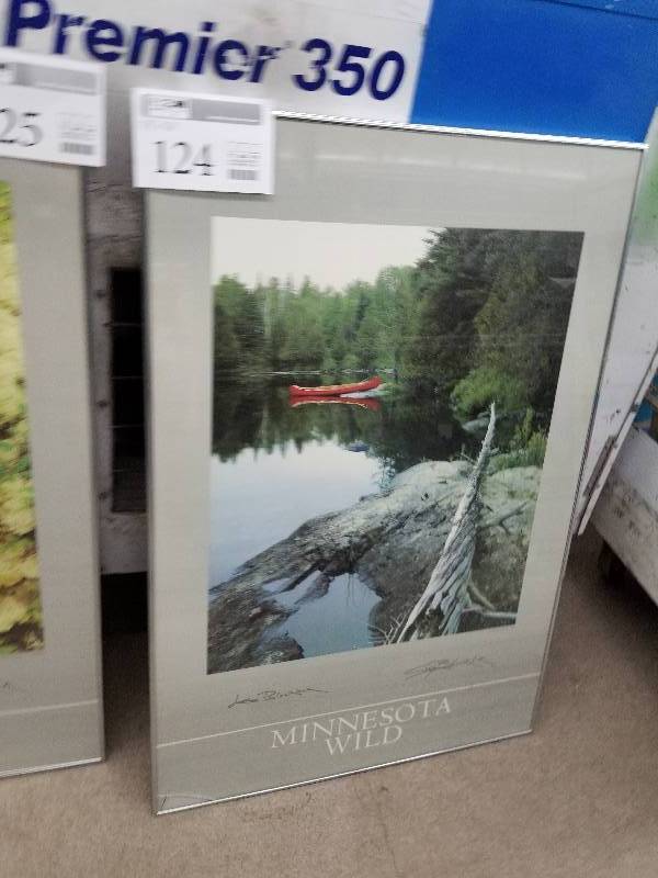 lot 124 image: Minnesota Wild Agamok Lake by Craig Blakelock, Lee Blakelock Signed Framed Wall Art