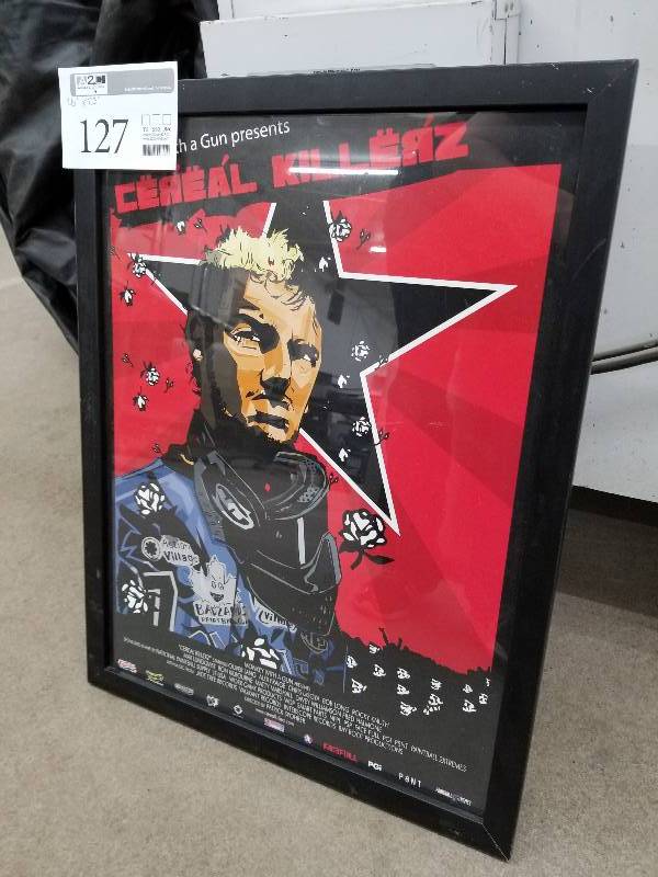 lot 127 image: Cereal Killerz Framed Poster
