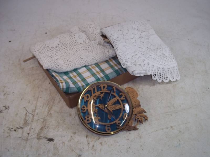 Liechtenstein Valance, Table Cloth, Crochet Runner, Humming Bird Clock