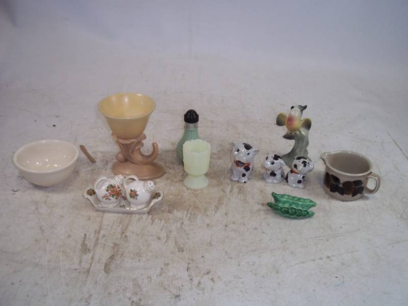 Rumrill vase, Fenton Toothpick Holder,Monyama S&P,etc
