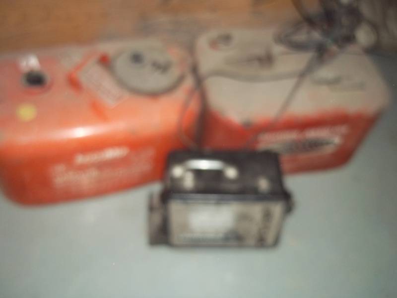 lot 25 image: Pair of Marine gas tanks and fish finder