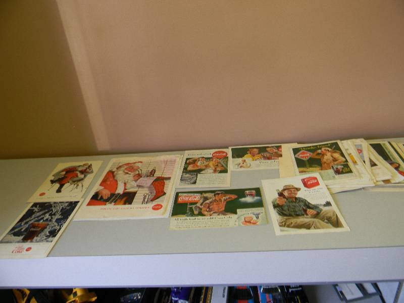 lot 9 image: VINTAGE LARGE COKE COLLECTION PRINT ADSART - SEE PICTURES
