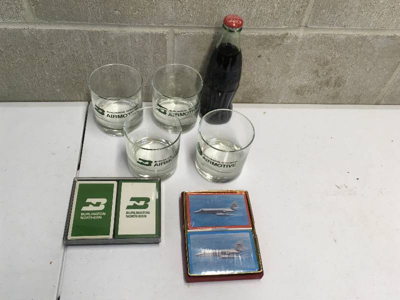 lot 51 image: Burlington Northern Glasses & Cards