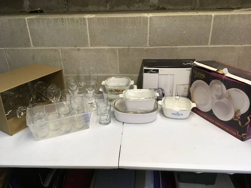 lot 81 image: Baking Dishes & Drinking Glasses
