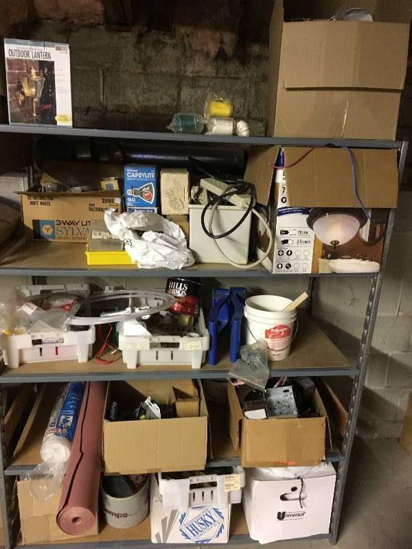 lot 132 image: Shelf Full of Electrical Supplys