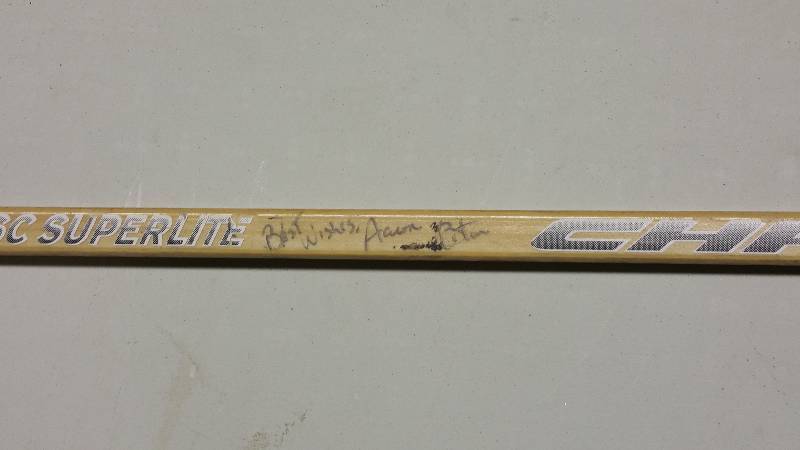lot 55 image: Aaron Broten Autographed Christian Hockey Stick