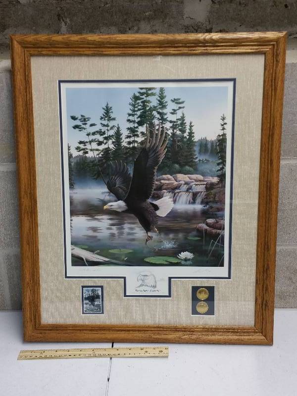lot 109 image: Leo Stans Signed Collectors Edition Framed Print w Duck Stamp