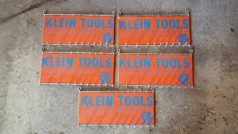 lot 172 image: Vintage Klein Tools Sign  Tool Rack
