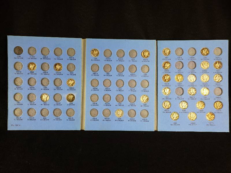 lot 247 image: Mercury Silver Dime Collection  1889 Silver Dime