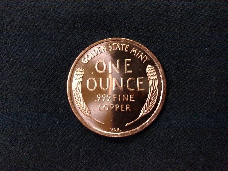 lot 93 image: Lincoln One Ounce .999 Copper Coin...