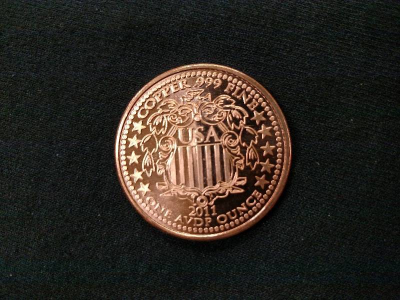 lot 94 image: Liberty One Ounce .999 Copper Coin...