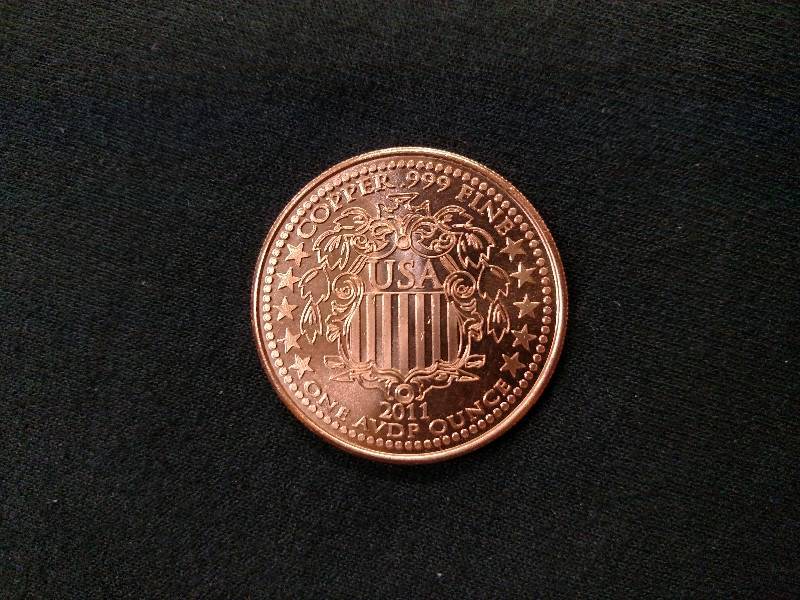 lot 96 image: Liberty One Ounce .999 Copper Coin...