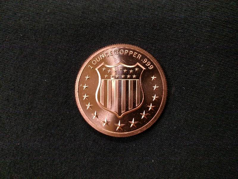 lot 97 image: Bison One Ounce .999 Copper Coin...