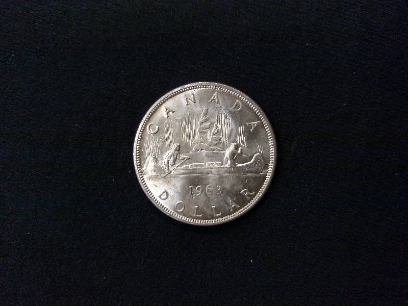 lot 99 image: 1963 Canadian Silver Dollar .80 Sil...