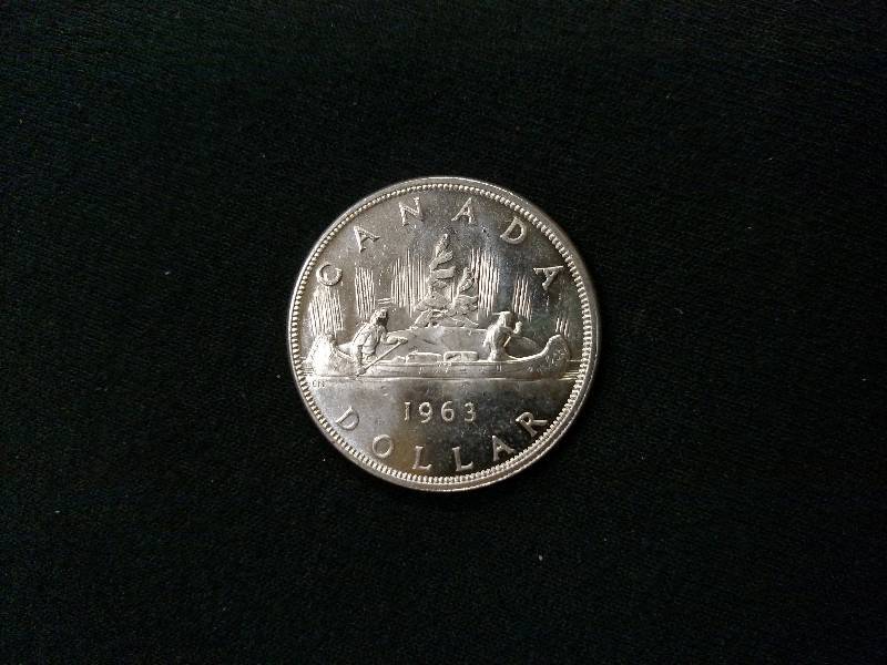 lot 100 image: 1963 Canadian Silver Dollar .80 Sil...
