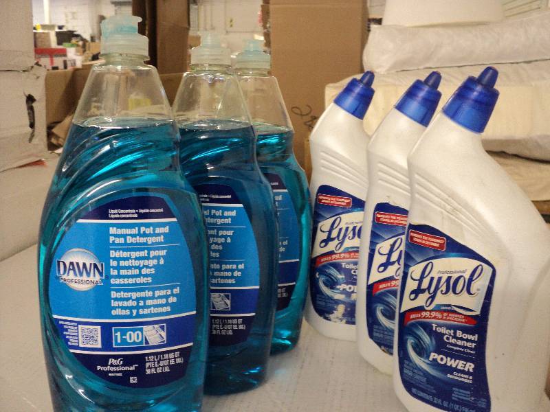 lot 103 image: 3 38 oz Dawn and 3 Lysol toilet bow...