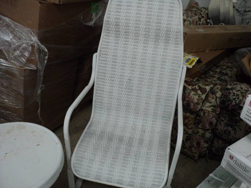 lot 38 image: 2 patio rocker chairs and metal tab...