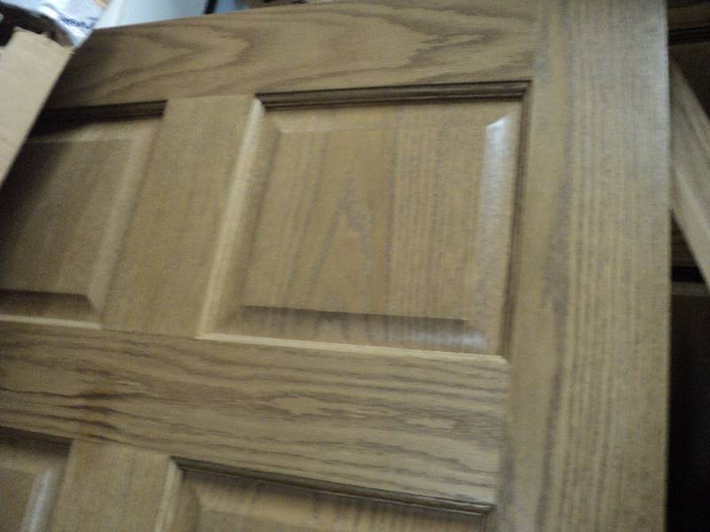 lot 139 image: 32x80 6 panel stained wood door...